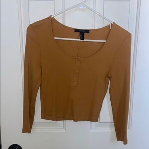 Forever 21 Women's Tan Long Sleeve Top S